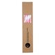 aerial view a white stripes with pink 10 pack biodegradable paper straws in paper box (0.8 cm diameter), image 1 of 3