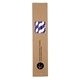 aerial view a white stripes with purple 10 pack biodegradable paper straws in paper box (0.8 cm diameter), image 1 of 3