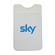 aerial view a white stretch lycra fabric phone wallet, image 1 of 2
