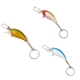 aerial view a assorted fishing lure keychain with clasp, image 1 of 4