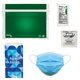 aerial view a green cold flu safety and wellness kit, image 1 of 2