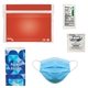 aerial view a red cold flu safety and wellness kit, image 1 of 2