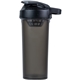aerial view a onyx black 27 oz usa made protein sport shaker bottle, image 1 of 2