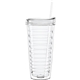 a clear 22 oz made in the u.s.a tumbler w / lid straw