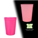 aerial view a neon pink 12 oz custom nite glow stadium cup, full color digital, image 1 of 2
