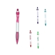 a group of pen with matching ribbon