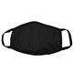 a black reusable 2- ply poly blend face mask with nose band