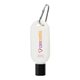 a white/black 50 ml hand sanitizer gel with carabiner