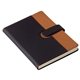 aerial view a black/brown chic journal with magnetic closure, image 1 of 3