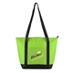 aerial view a green newport 80gsm polypropylene foil cooler tote, image 1 of 2