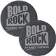 aerial view a black slate slate coaster - 2 piece set round, image 1 of 2