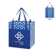 a group of geometric non - woven recycled shopping tote bag