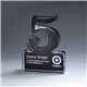 a clear with black back freestanding 5 year anniversary award