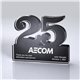 a clear with black back freestanding 25 year anniversary award