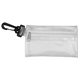 aerial view a frost white everything essential mask sanitizing protection pack in translucent zipper kit with plastic hook attachment, image 1 of 2