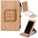4x6 Bamboo Phone Holder Notepad Pen Set with Sticky Notes