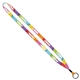 aerial view a group of 1/2 dye - sublimated lanyard with metal crimp metal split - ring, image 1 of 2