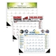 aerial view a group of vinyl corner multi - color desk pad calendar, image 1 of 8
