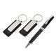 aerial view a group of executive pen and leatherette key tag box set, image 2 of 4