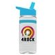 aerial view a group of groove stripe 20 oz tritan(tm) sports bottle with flip straw lid and digital imprint, image 1 of 9