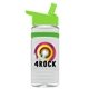 aerial view a group of groove stripe 20 oz tritan(tm) sports bottle with flip straw lid and digital imprint, image 2 of 9