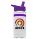 aerial view a group of groove stripe 20 oz tritan(tm) sports bottle with flip straw lid and digital imprint, image 6 of 9