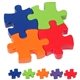 aerial view a group of 4- piece connecting puzzle set - stress reliever, image 2 of 2