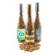 a group of champagne bottle with peanuts
