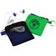 a group of keychain pouch with earbuds