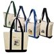 a group of two - tone zippered canvas tote bag