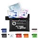 aerial view a group of europa 5 piece kit with 3- ply mask antiseptic wipes in zipper pouch, image 2 of 9