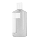 aerial view a group of 2 oz duo bottle with clear gel sanitizer and spf 15 lip balm in white tube, image 1 of 3