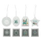 a group of hammered glass ornament