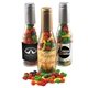 a group of champagne bottle with candy fruitz