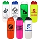 aerial view a group of 32 oz sports bottle with flip top cap, image 1 of 15