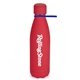 aerial view a group of 17 oz matte finish stainless steel bottle with silicone strap, image 4 of 13