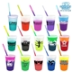 aerial view a group of 17 oz color changing mood stadium cup / straw / lid set, image 2 of 3