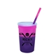 aerial view a group of promotional personalized 22 oz mood stadium plastic cup / straw / lid set, image 12 of 25