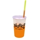 aerial view a group of promotional personalized 22 oz mood stadium plastic cup / straw / lid set, image 5 of 25
