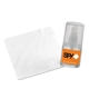 aerial view a group of 1 oz glass / lens cleaner + 4 white lens cloth, image 1 of 2