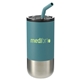 aerial view a river green lagom insulated 16oz stainless steel tumbler with straw, image 1 of 7