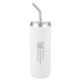 aerial view a white marka copper vac tumbler w / ss straw 20 oz, image 1 of 6