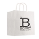 aerial view a white kraft paper white shopping bag - 10 x 10, image 1 of 2