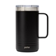 aerial view a black perka(r) 24 oz 304 double wall stainless steel mug, image 1 of 5