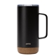aerial view a black perka(r) kerstin 16 oz 304 double wall stainless steel mug, image 1 of 5
