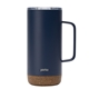 aerial view a navy perka(r) kerstin 16 oz 304 double wall stainless steel mug, image 1 of 5