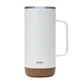 aerial view a white perka(r) kerstin 16 oz 304 double wall stainless steel mug, image 1 of 6