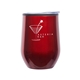 a red 10 oz insulated cup with lid