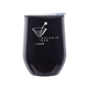 a black 10 oz insulated cup with lid