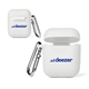 a white protective ear bud carrying case